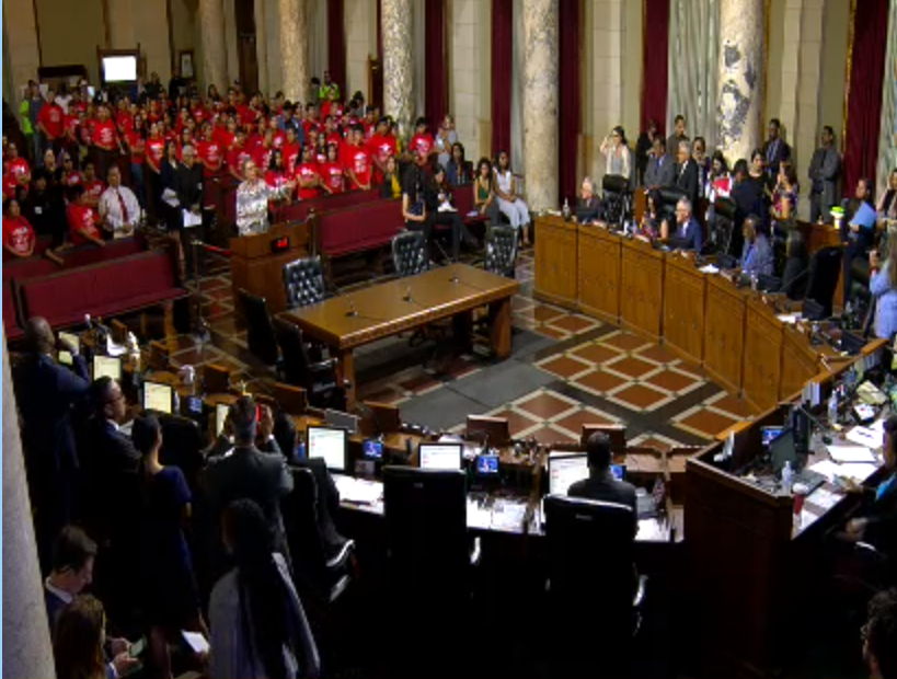 El Centro del Pueblo supporters at City Hall